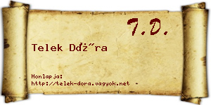 Telek Dóra névjegykártya